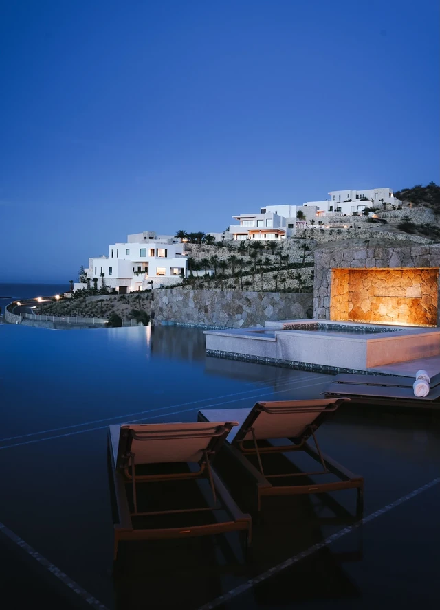 Tate Interiors Montana Interior Design Cabo Pool Lounge Chairs Hillside Night