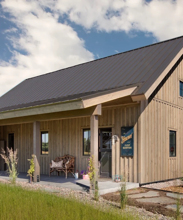 Tate Interiors Montana Interior Design Hawks Homestead Exterior Wood Siding Metal Roof