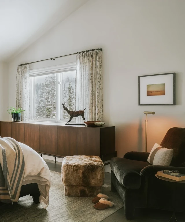 Tate Interiors Montana Interior Design Moose Crossing Bedroom Snow View Dresser