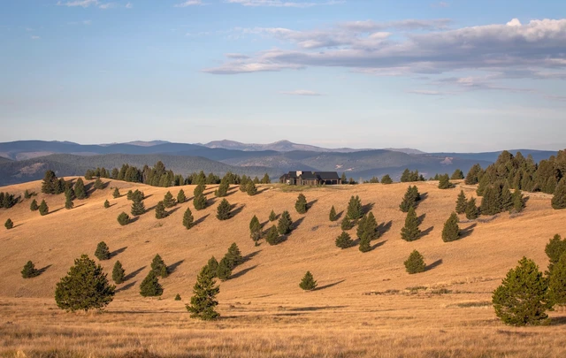 Tate Interiors Montana Interior Design Pintler Shadows Aerial View House Prairie Mountains