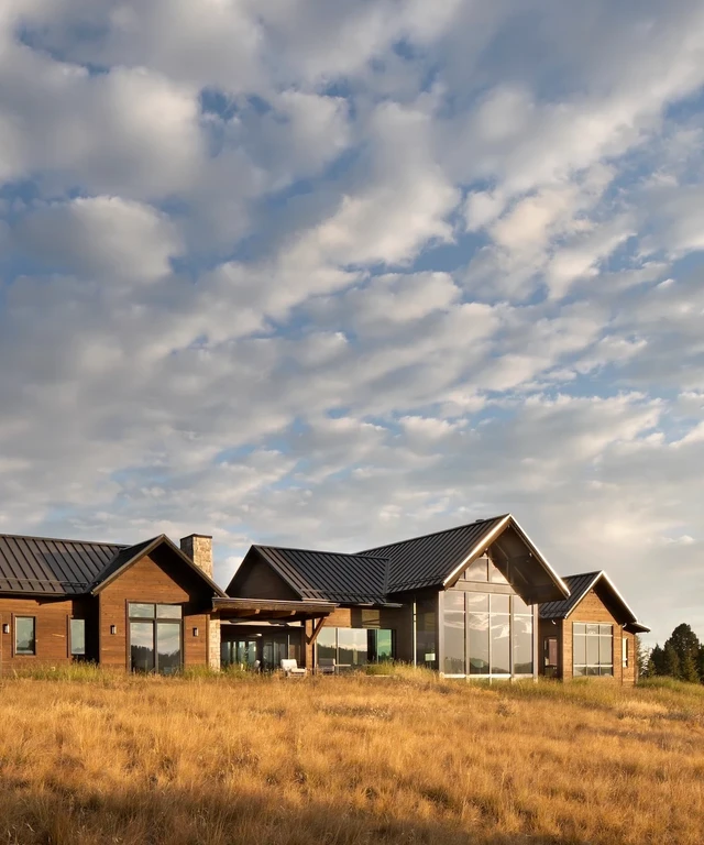 Tate Interiors Montana Interior Design Pintler Shadows Exterior Metal Roof Prairie Sky