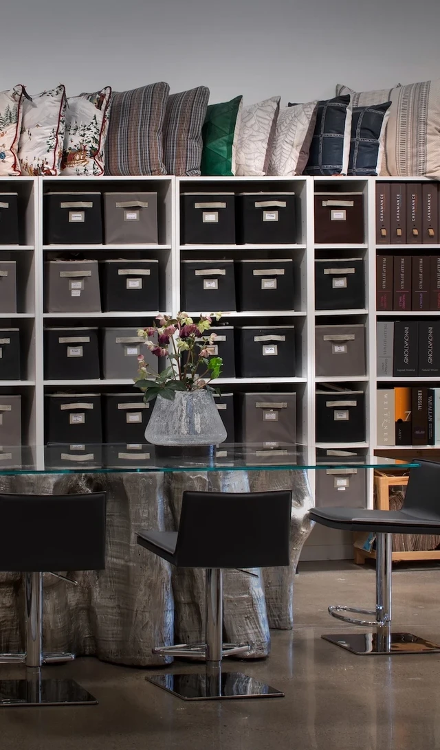 Tate Interiors Montana Interior Design Whitefish Showroom Sample Library Glass Table
